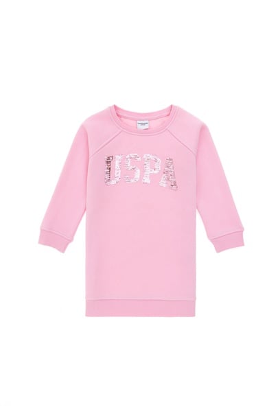 Kız Çocuk Pembe Örme Elbise
