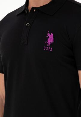 Erkek Slim Fit Polo Yaka Siyah Basic Tişört - 50279568030