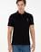 Erkek Slim Fit Polo Yaka Siyah Basic Tişört
