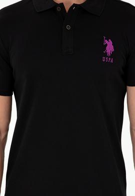Erkek Slim Fit Polo Yaka Siyah Basic Tişört - 50279568030
