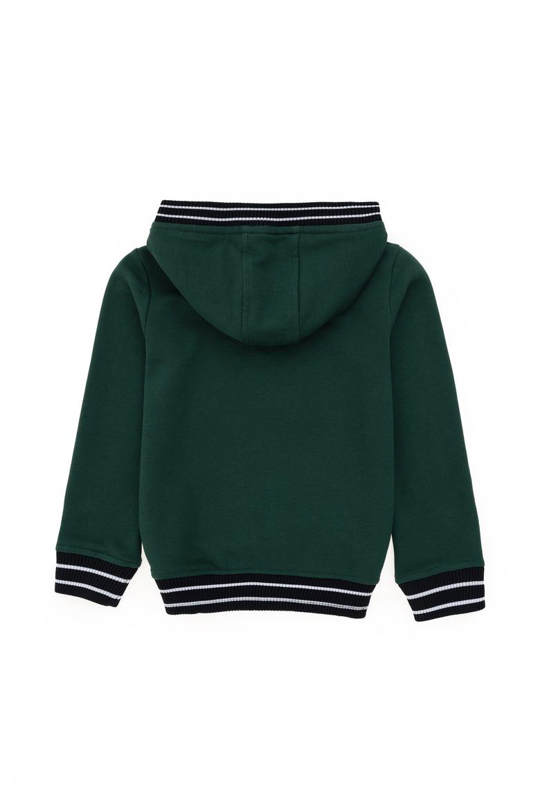 Erkek Çocuk Koyu Yeşil Kapüşonlu Sweatshirt - 50290759040