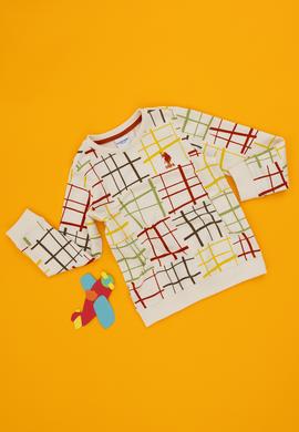 Erkek Çocuk Krem Bisiklet Yaka Sweatshirt - 50290661018