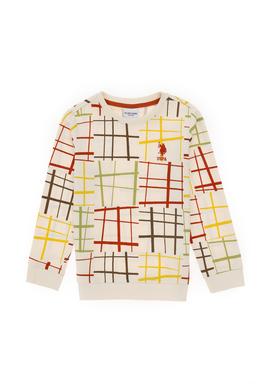 Erkek Çocuk Krem Bisiklet Yaka Sweatshirt - 50290661018