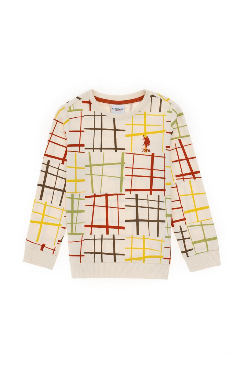 Erkek Çocuk Krem Bisiklet Yaka Sweatshirt