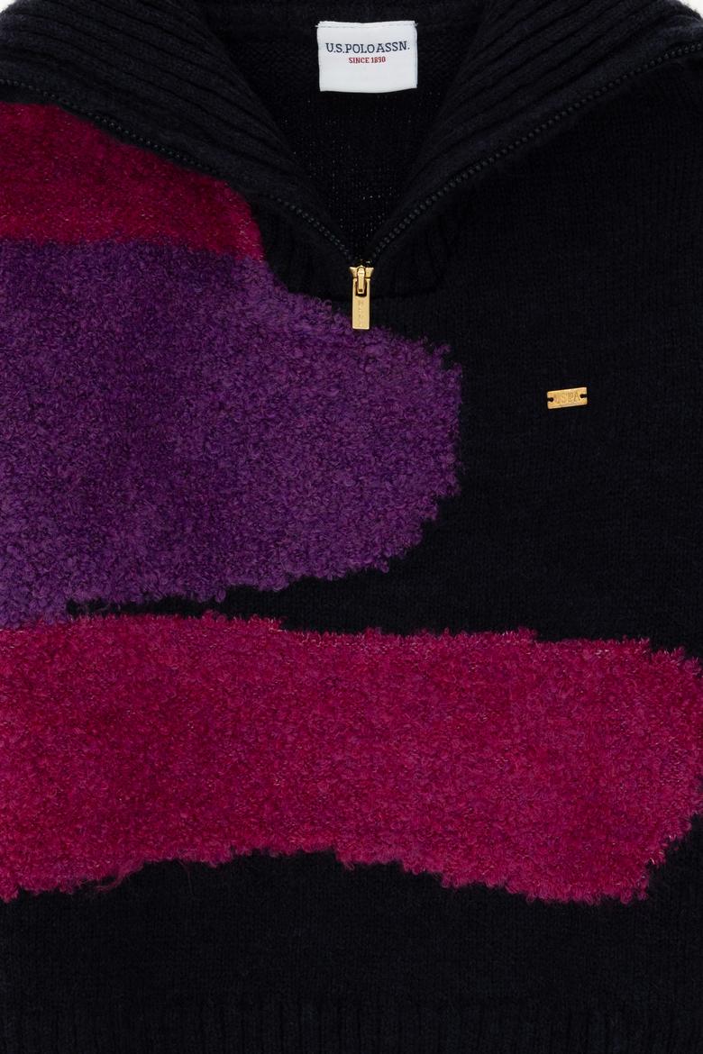 Kız Çocuk Lacivert Fermuarlı Kazak - 50293090002