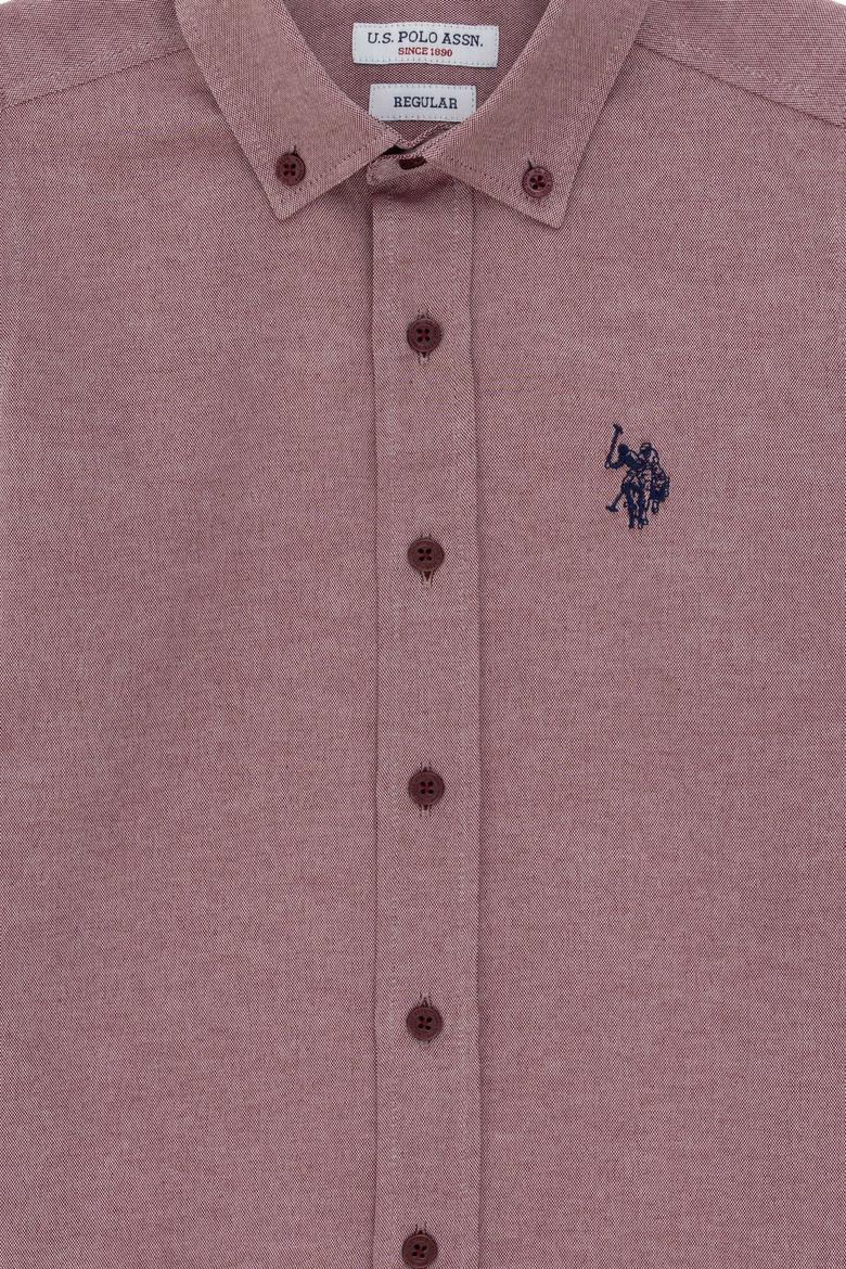 Erkek Çocuk Bordo Uzun Kollu Basic Gömlek - 50297377027