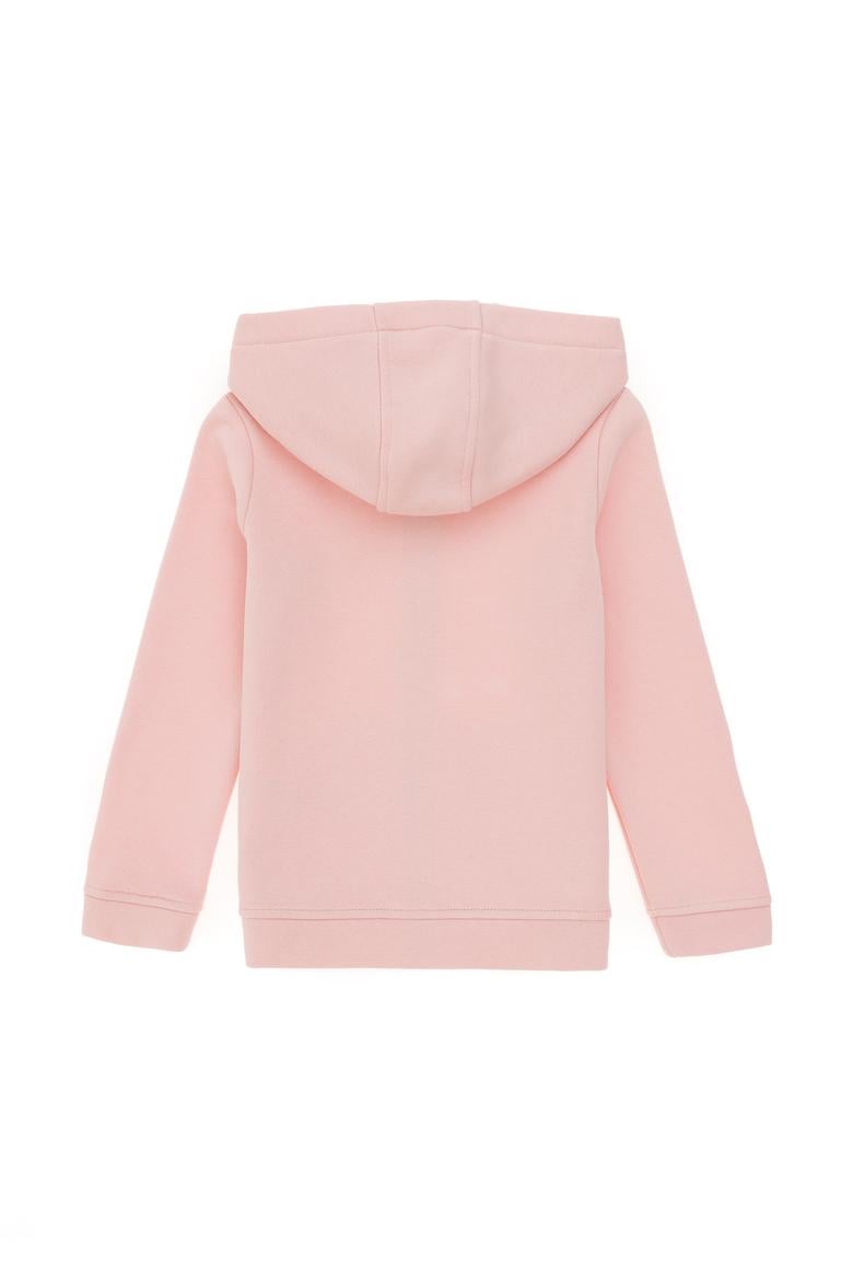 Kız Çocuk Toz Pembe Fermuarlı Basic Sweatshirt - 50297507009
