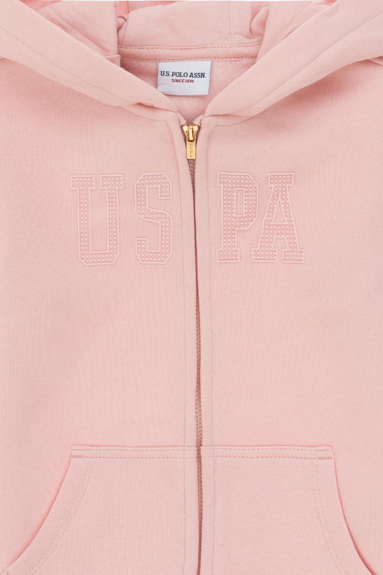 Kız Çocuk Toz Pembe Fermuarlı Basic Sweatshirt - 50297507009