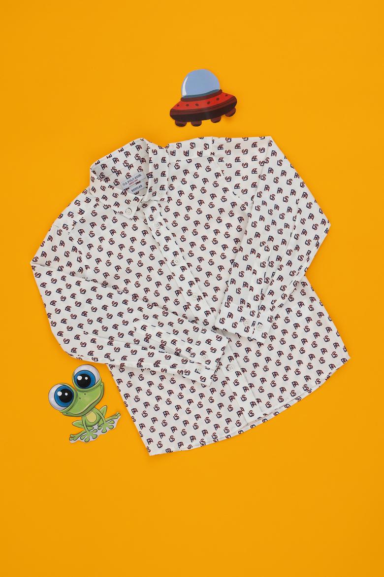 Erkek Çocuk Krem Uzun Kollu Gömlek