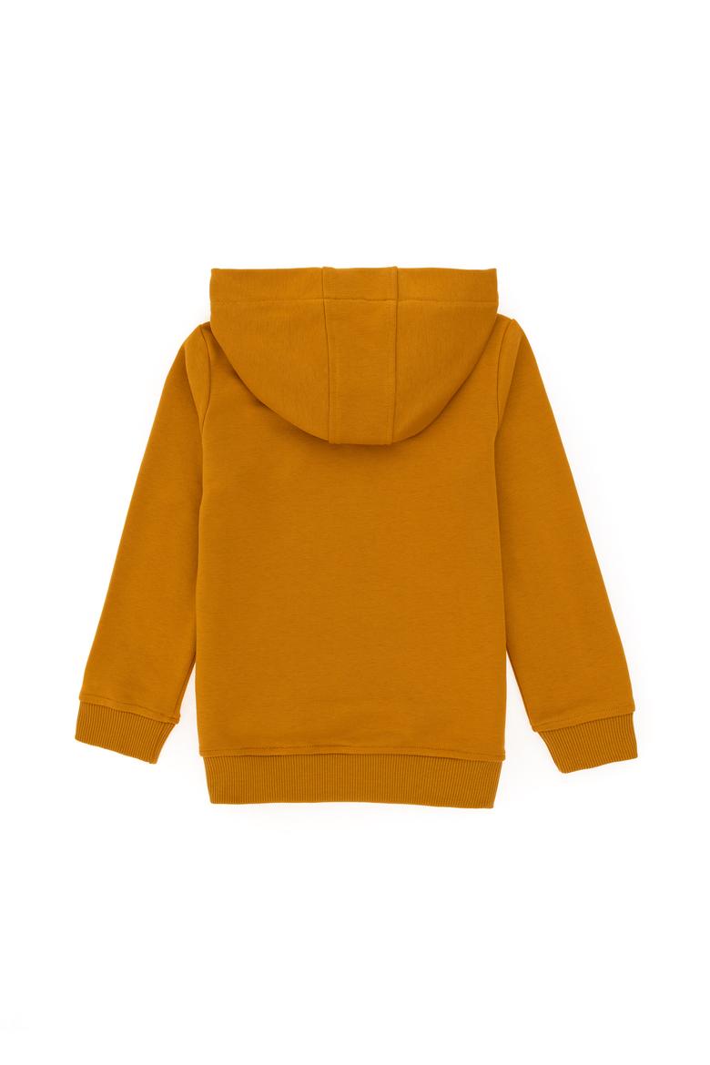 Erkek Çocuk Hardal Basic Kapüşonlu Sweatshirt - 50289134038
