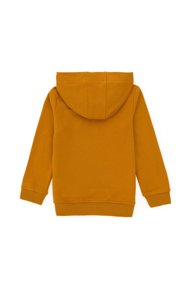 Erkek Çocuk Hardal Basic Kapüşonlu Sweatshirt