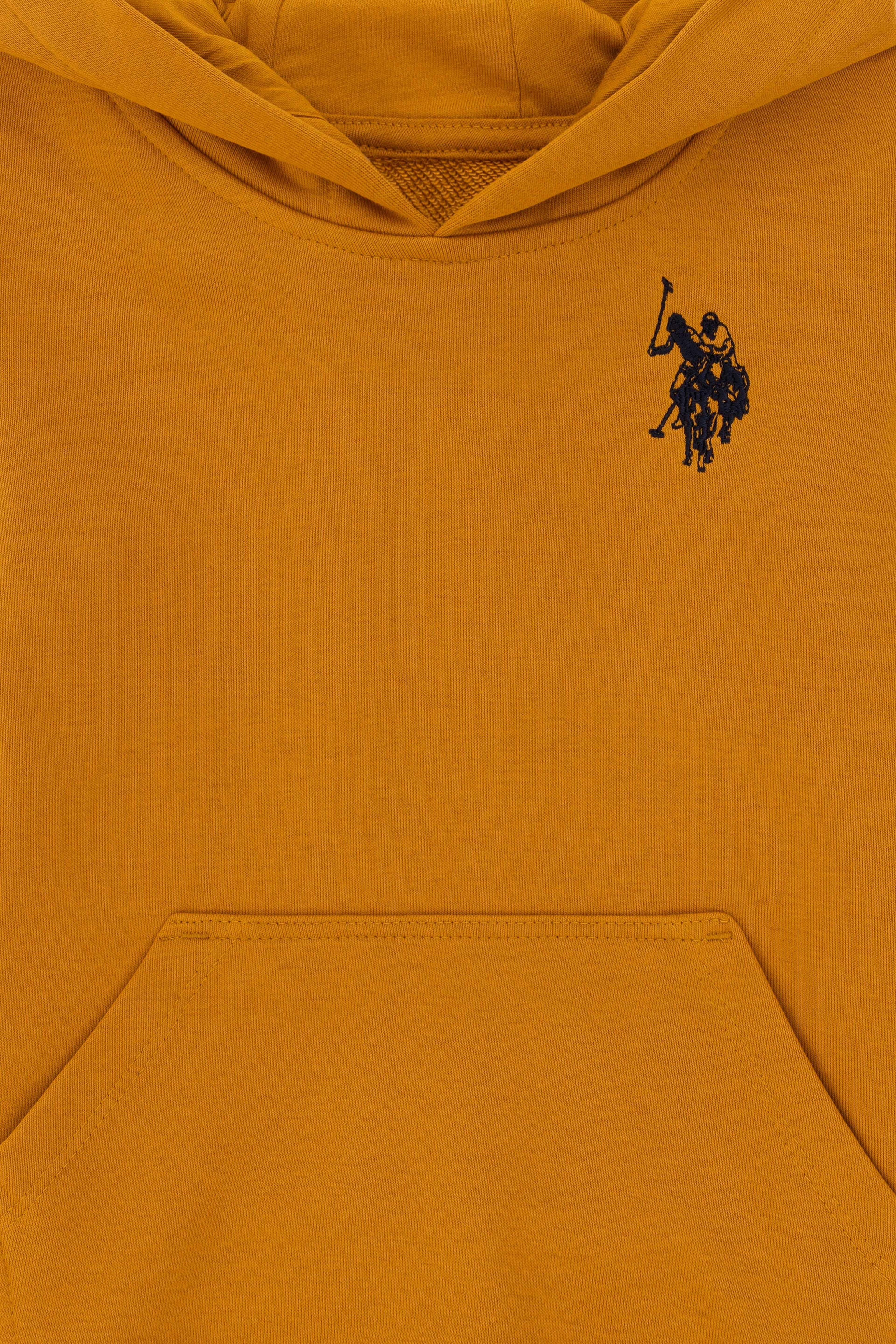 Erkek Çocuk Hardal Basic Kapüşonlu Sweatshirt