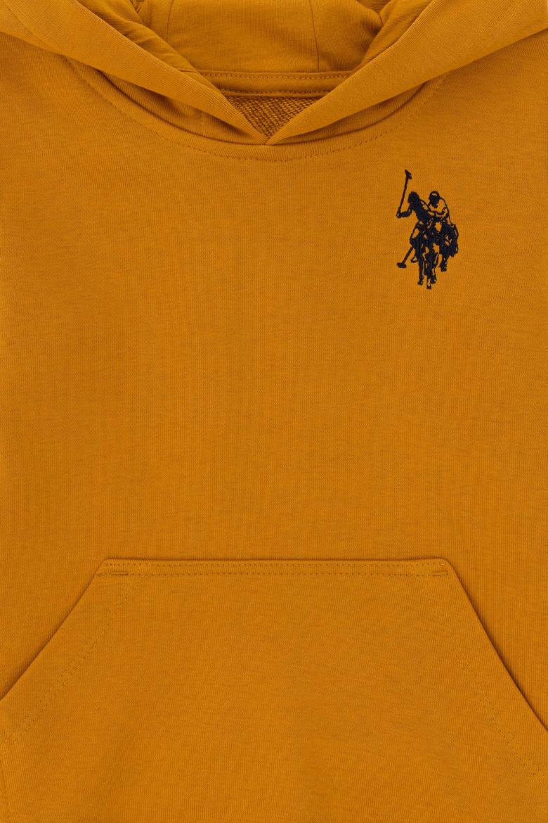 Erkek Çocuk Hardal Basic Kapüşonlu Sweatshirt - 50289134038