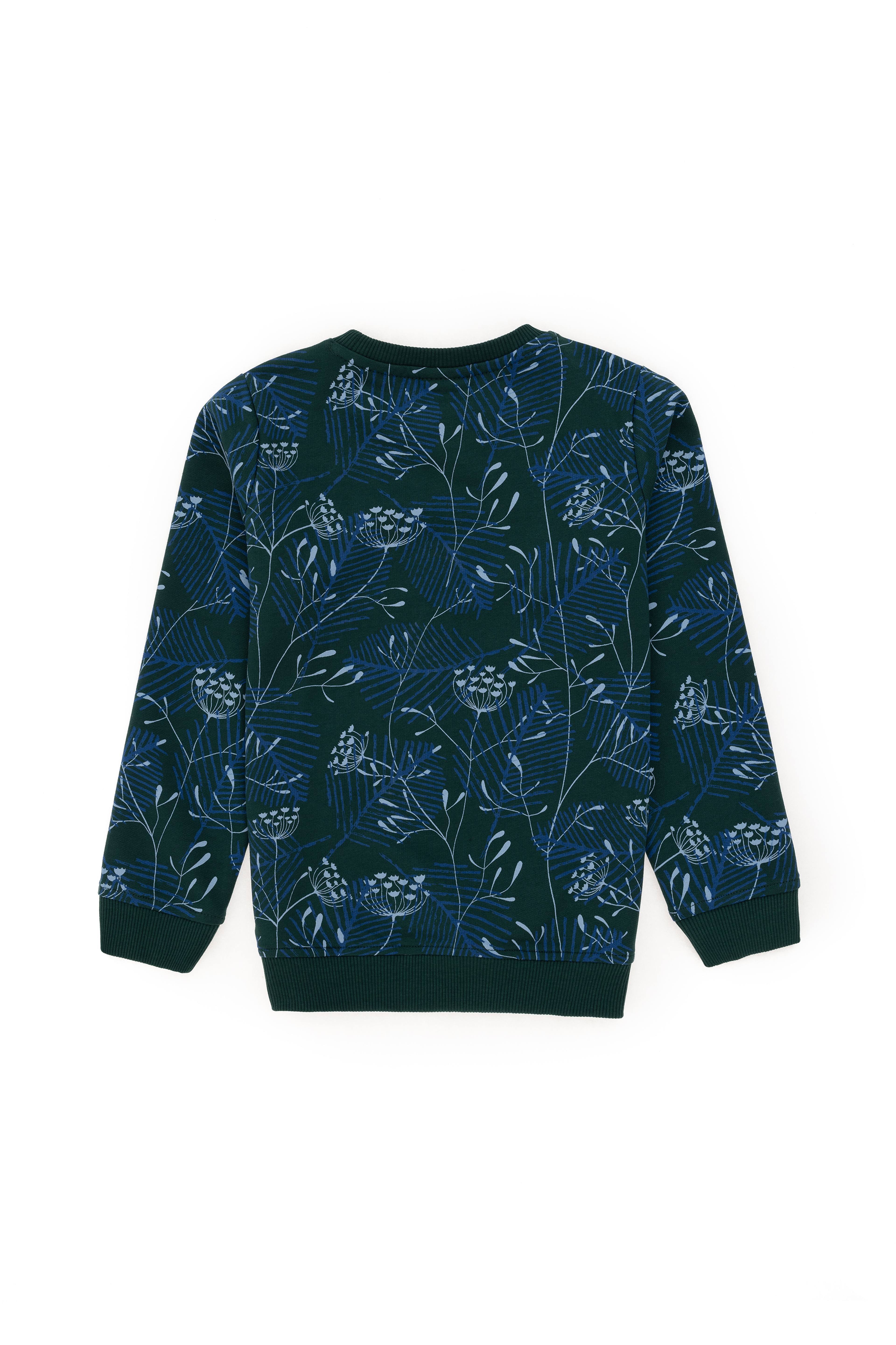 Erkek Çocuk Koyu Yeşil Bisiklet Yaka Sweatshirt - Image 2