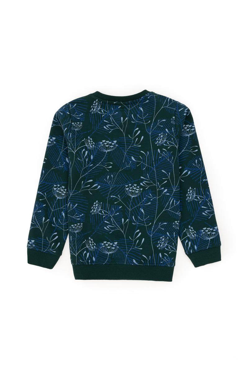 Erkek Çocuk Koyu Yeşil Bisiklet Yaka Sweatshirt