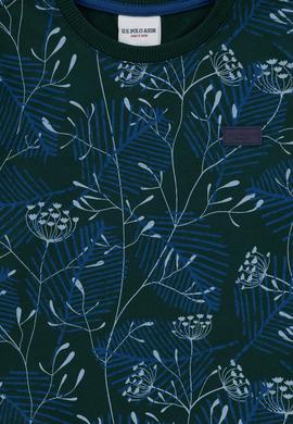 Erkek Çocuk Koyu Yeşil Bisiklet Yaka Sweatshirt - 50290636018