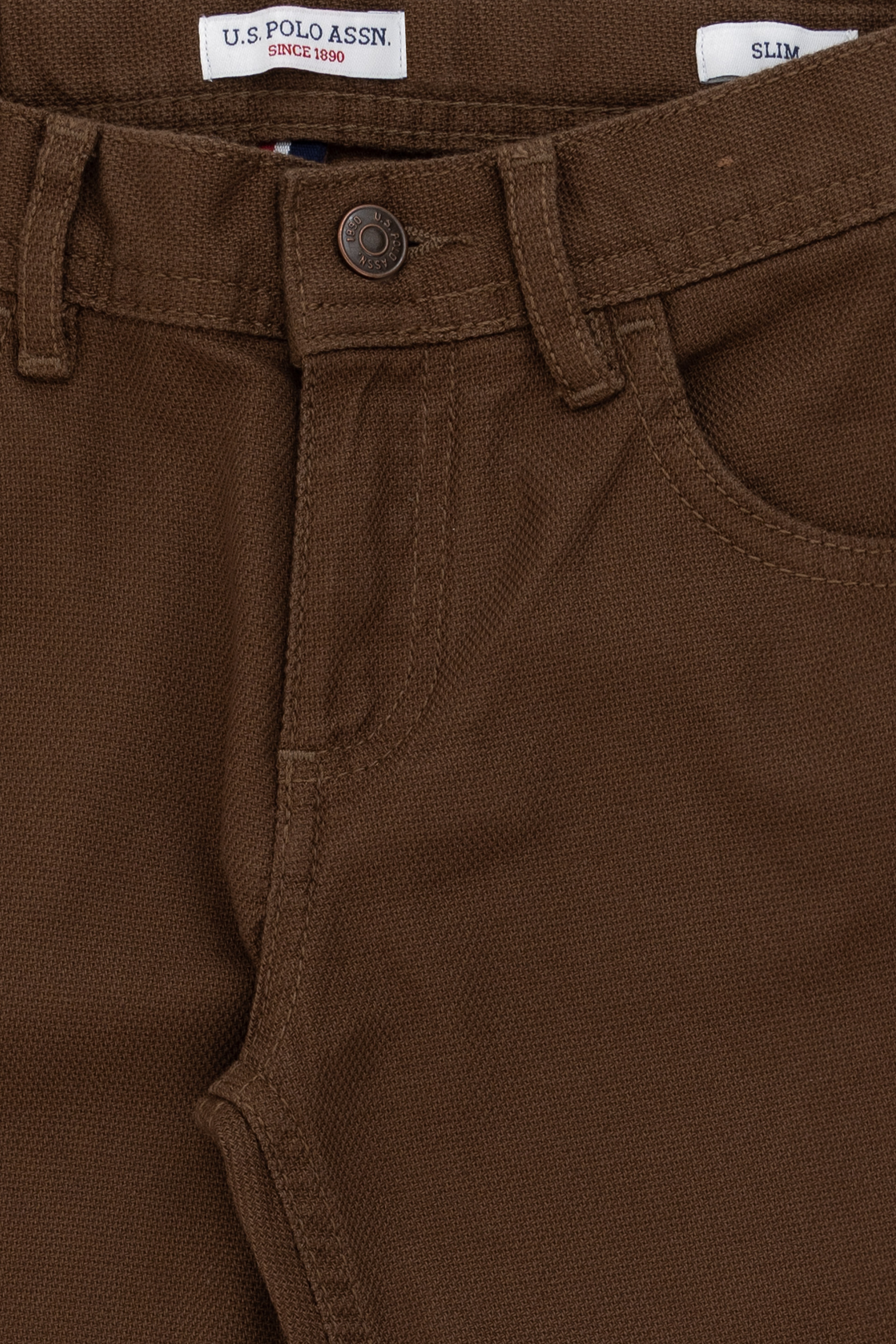 Erkek Çocuk Kahverengi Kanvas Slim Fit Pantolon