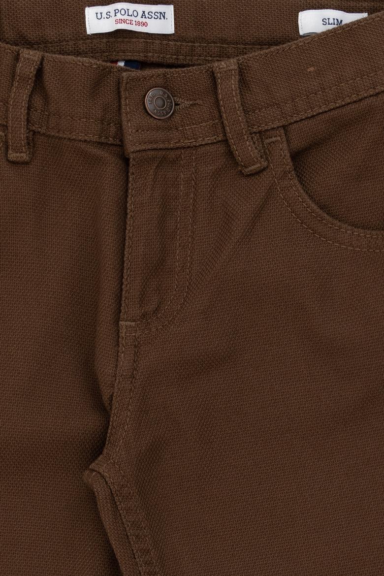 Erkek Çocuk Kahverengi Kanvas Slim Fit Pantolon - 50293975068