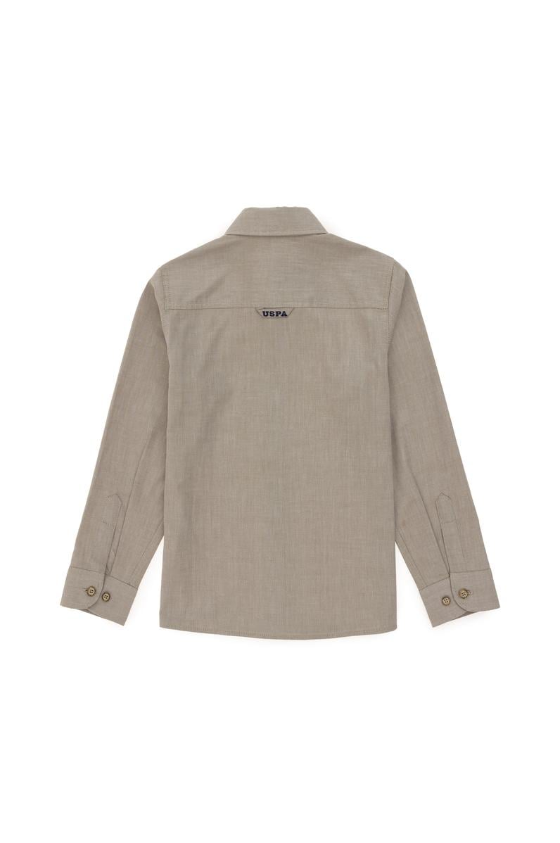 Erkek Çocuk Haki Uzun Kollu Basic Gömlek