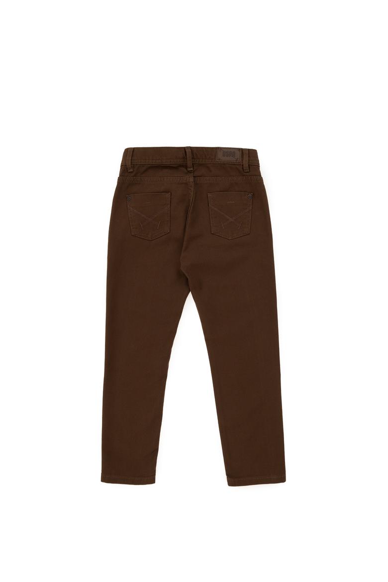 Erkek Çocuk Kahverengi Kanvas Slim Fit Pantolon - 50293975068