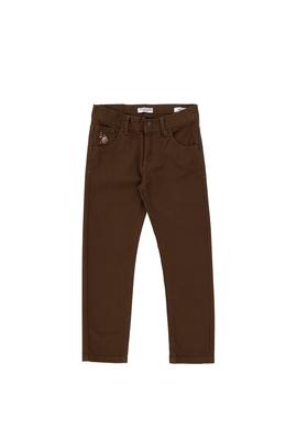 Erkek Çocuk Kahverengi Kanvas Slim Fit Pantolon - 50293975068