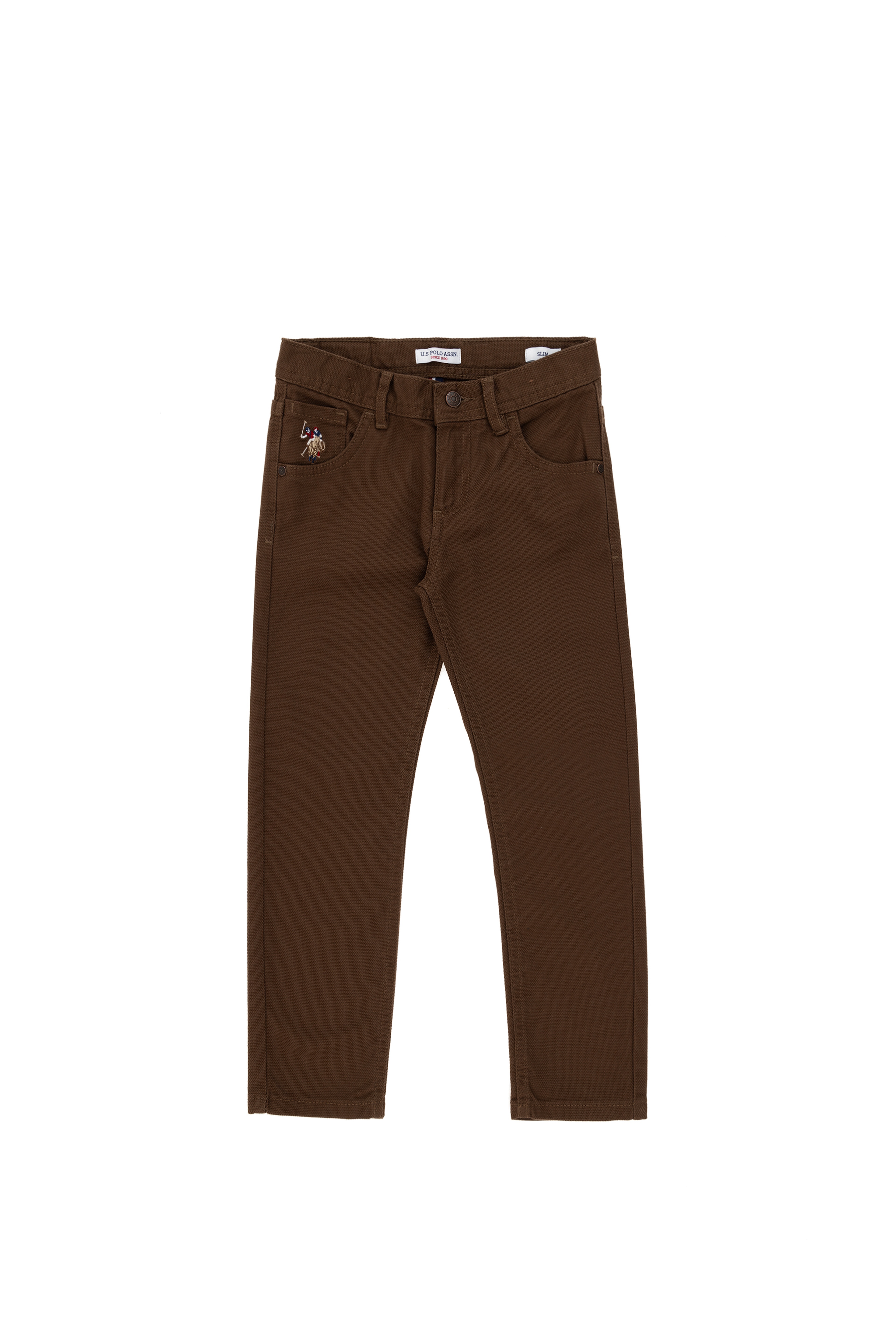 Erkek Çocuk Kahverengi Kanvas Slim Fit Pantolon - Image 2