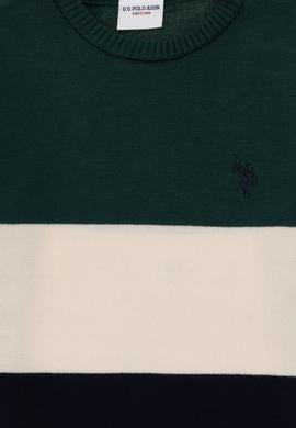 Erkek Çocuk Koyu Yeşil Bisiklet Yaka Kazak - 50295544018