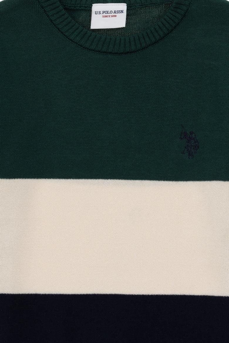 Erkek Çocuk Koyu Yeşil Bisiklet Yaka Kazak - 50295544018