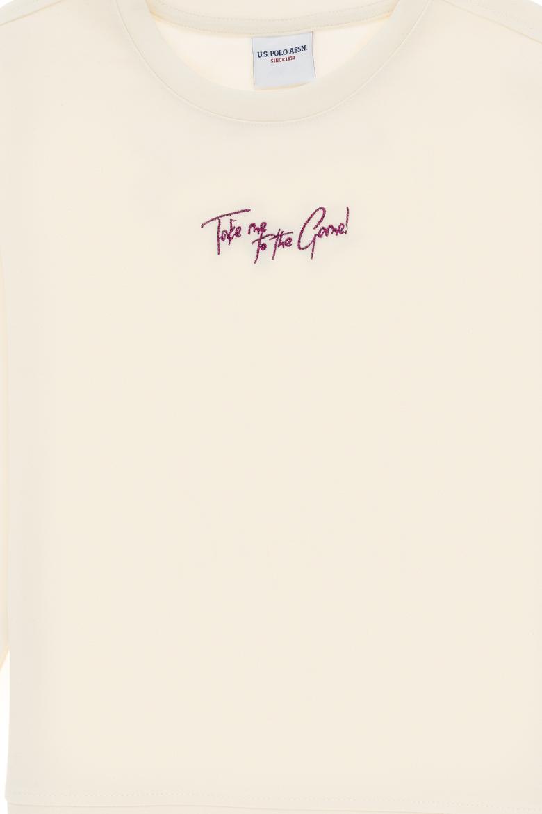 Kız Çocuk Krem Bisiklet Yaka Sweatshirt - 50290704004