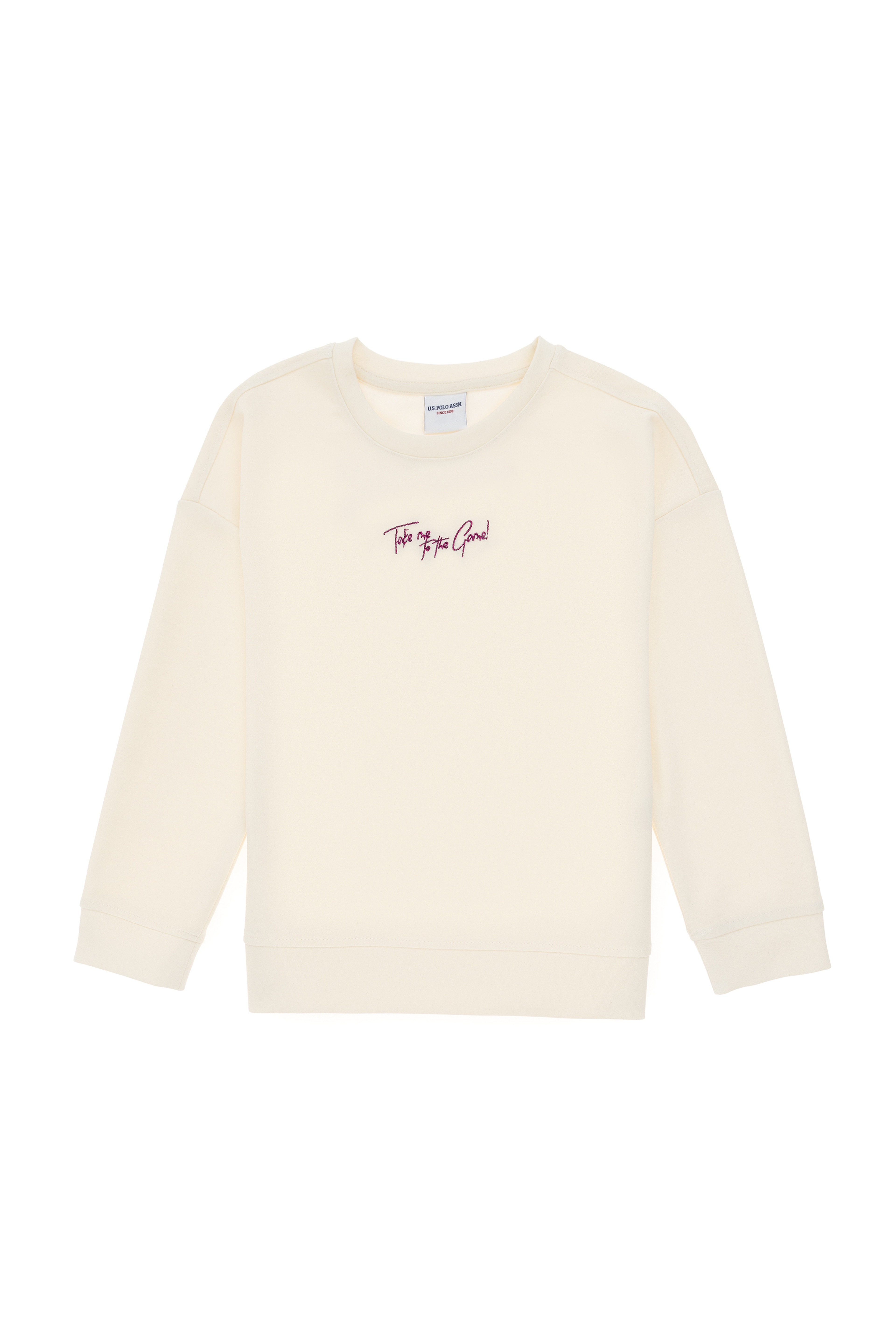 Kız Çocuk Krem Bisiklet Yaka Sweatshirt - Image 2