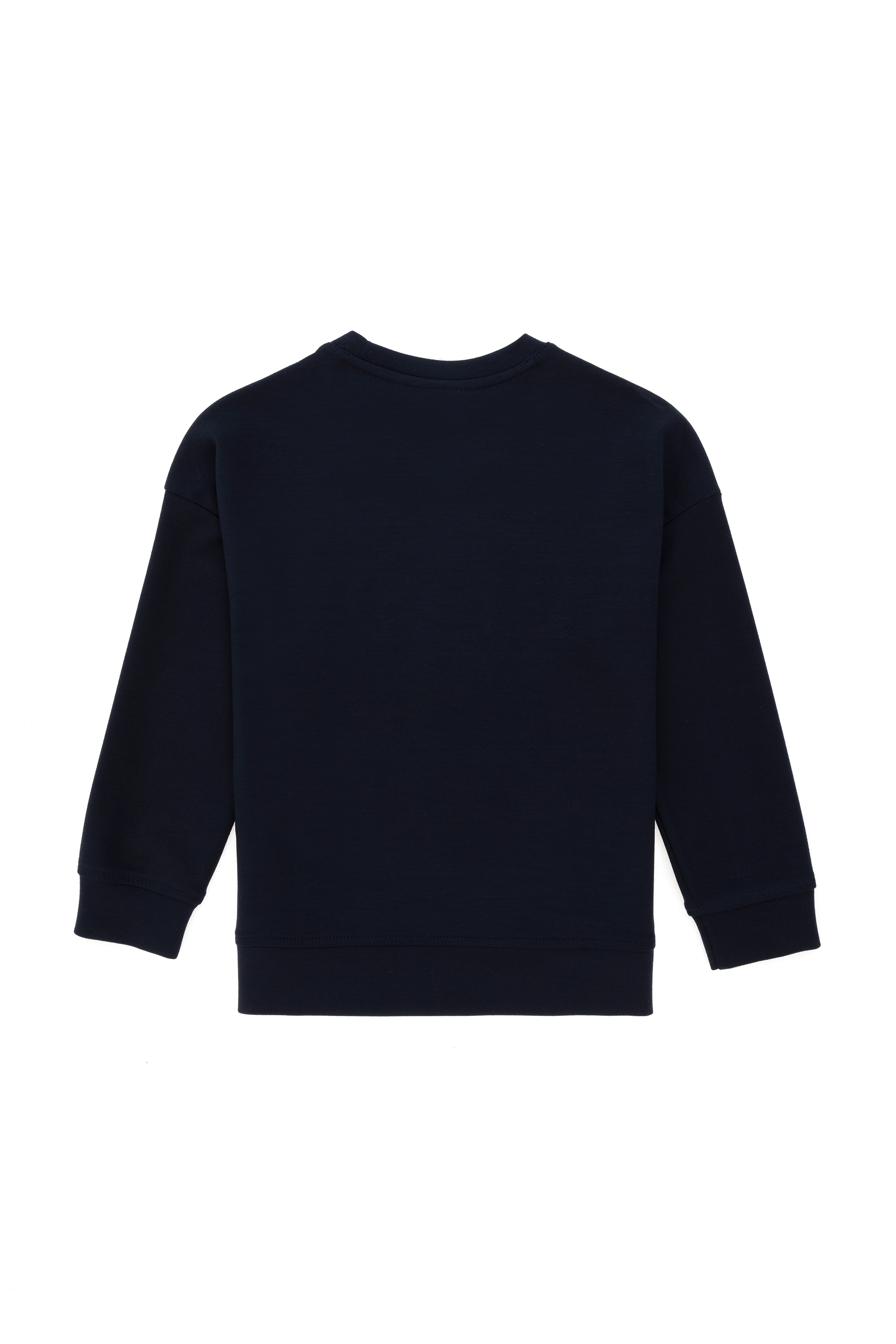 Kız Çocuk Lacivert Bisiklet Yaka Sweatshirt - Image 2