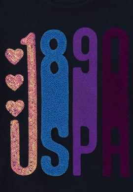 Kız Çocuk Lacivert Bisiklet Yaka Sweatshirt - 50290709005