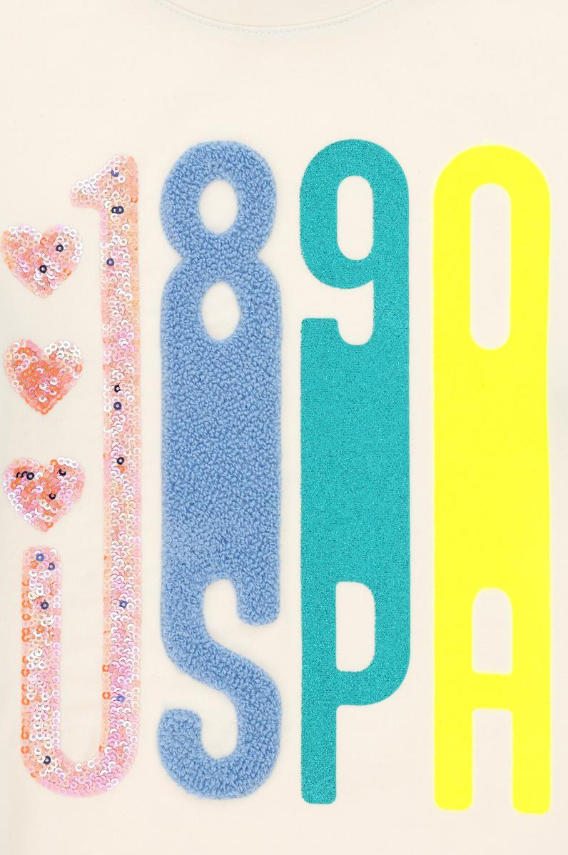 Kız Çocuk Krem Bisiklet Yaka Sweatshirt