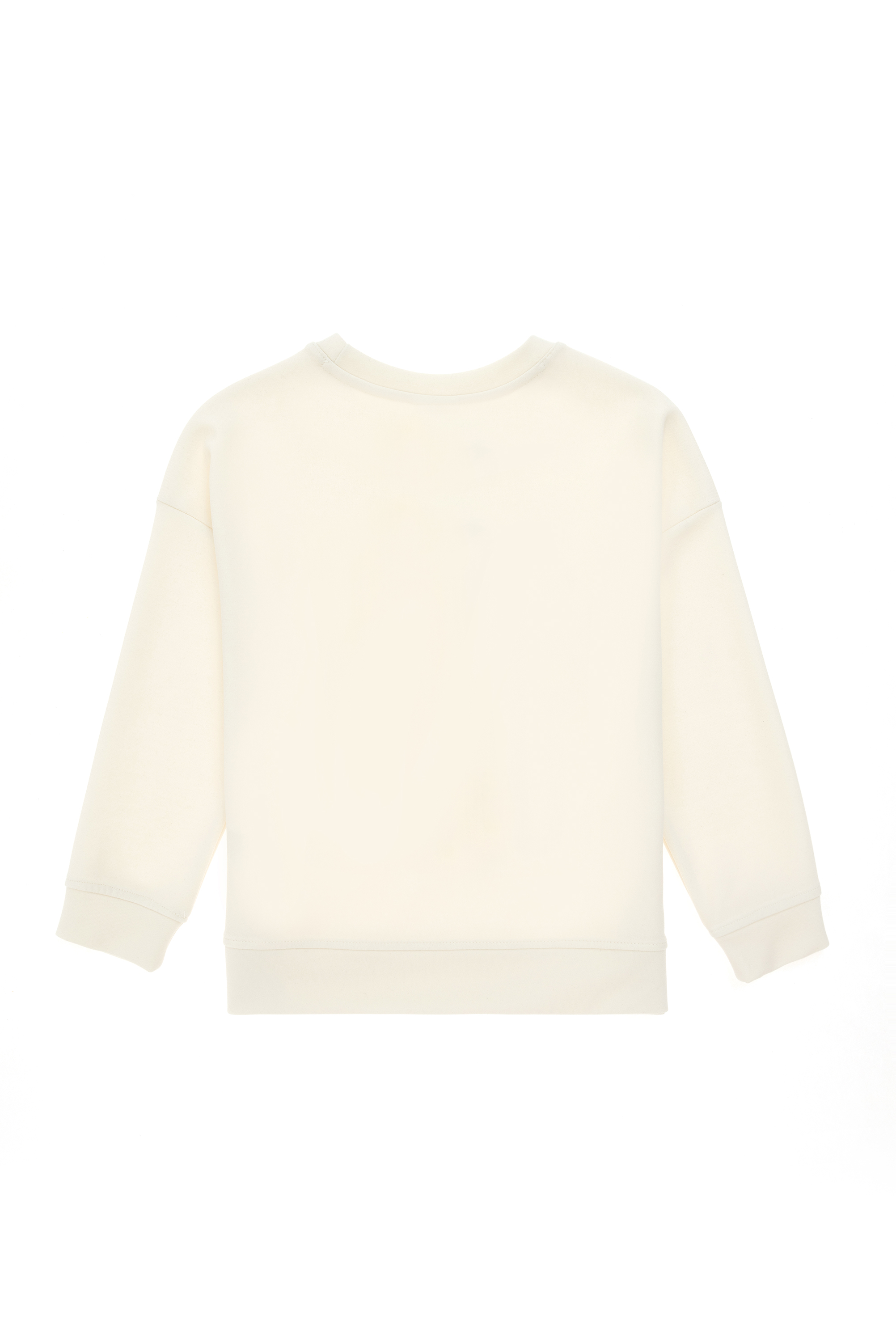 Kız Çocuk Krem Bisiklet Yaka Sweatshirt - Image 3