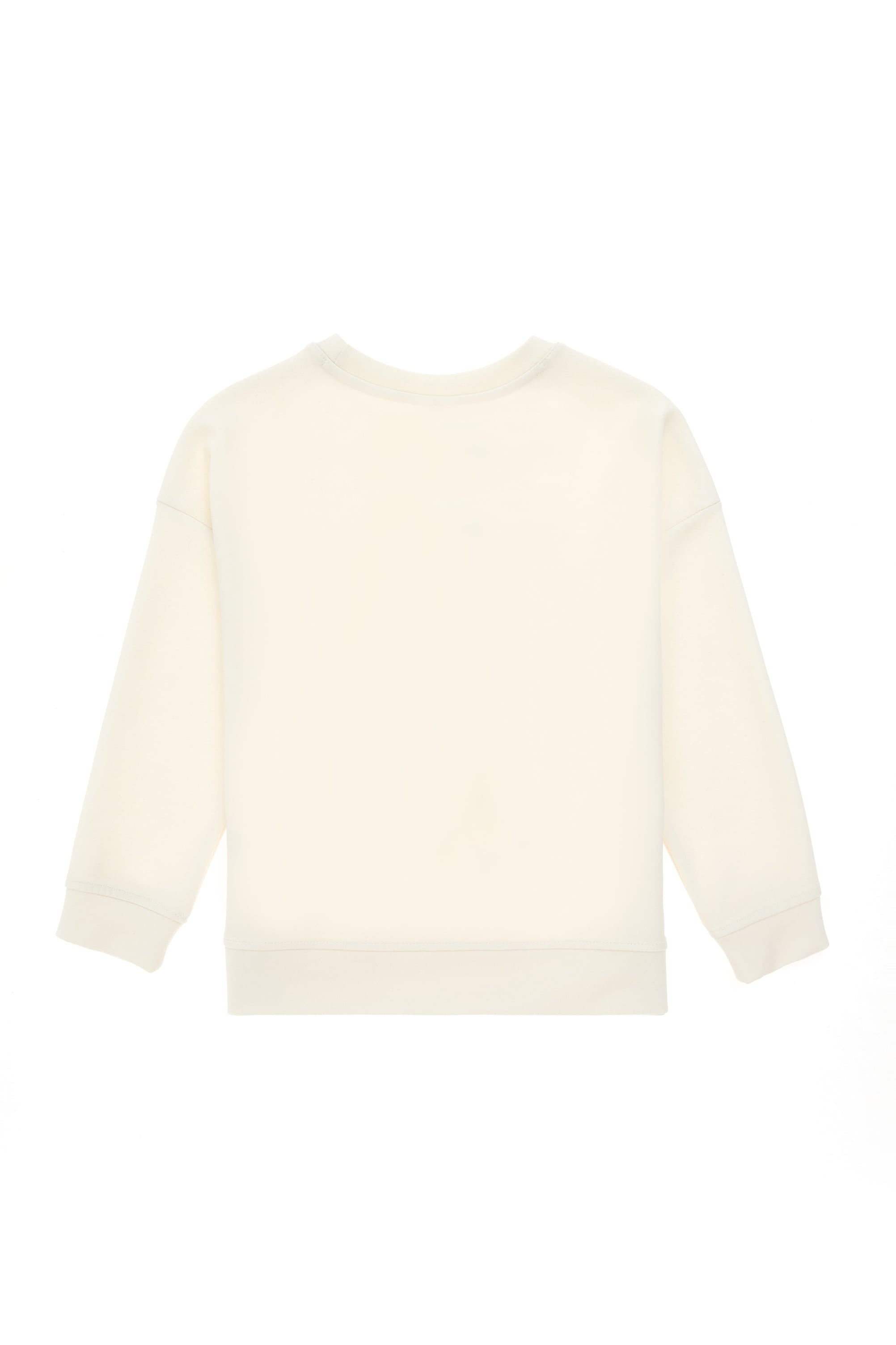 Kız Çocuk Krem Bisiklet Yaka Sweatshirt