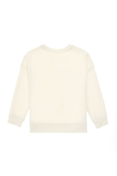Kız Çocuk Krem Bisiklet Yaka Sweatshirt