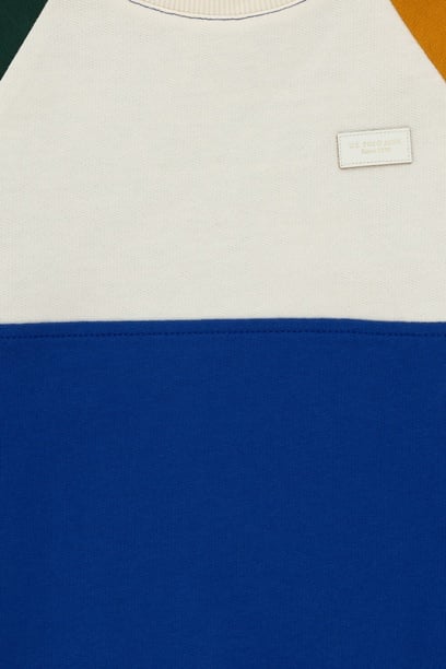 Erkek Çocuk Saks Bisiklet Yaka Sweatshirt