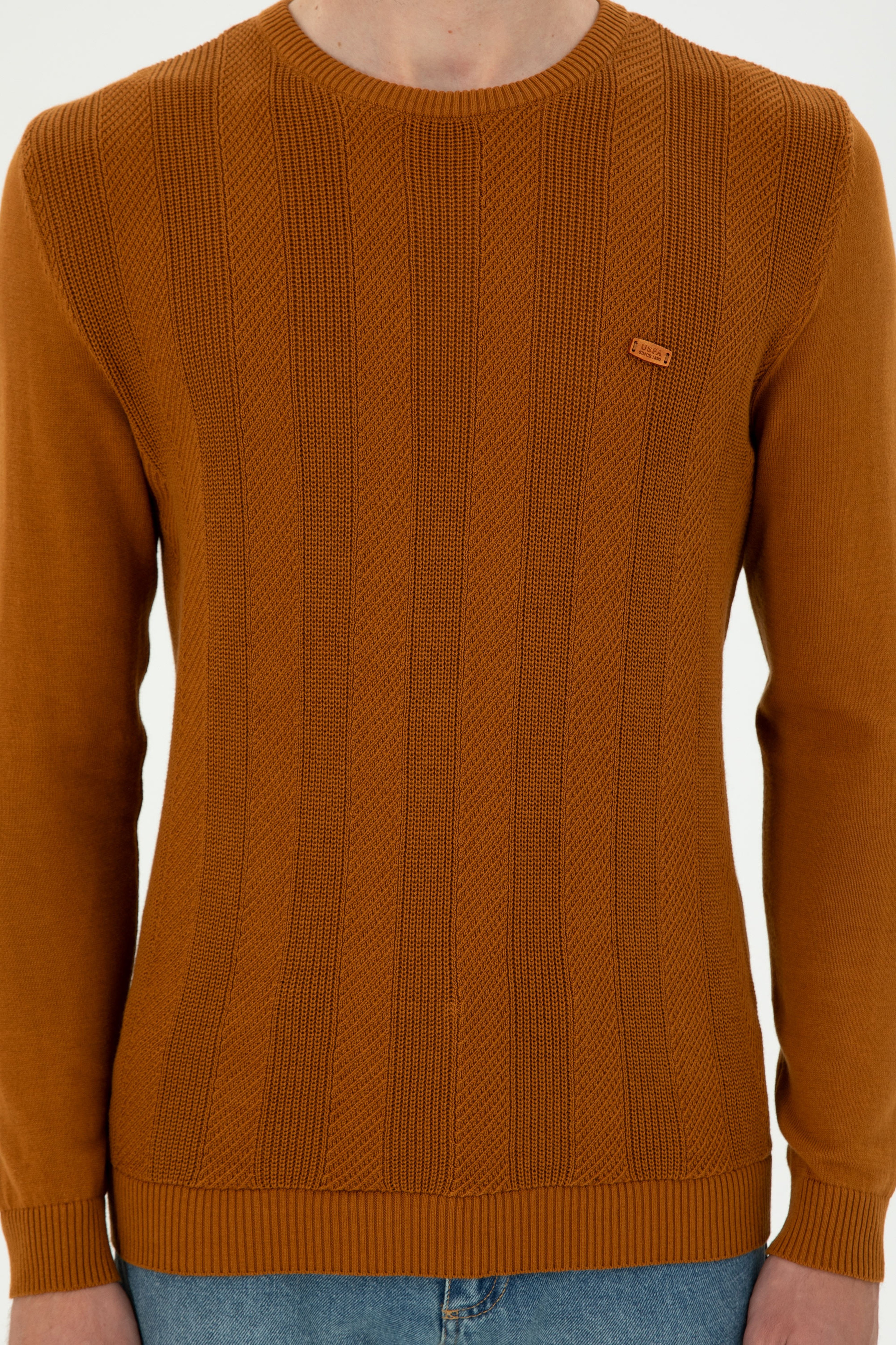 Erkek Slim Fit Bisiklet Yaka Coconut Kazak - Image 6