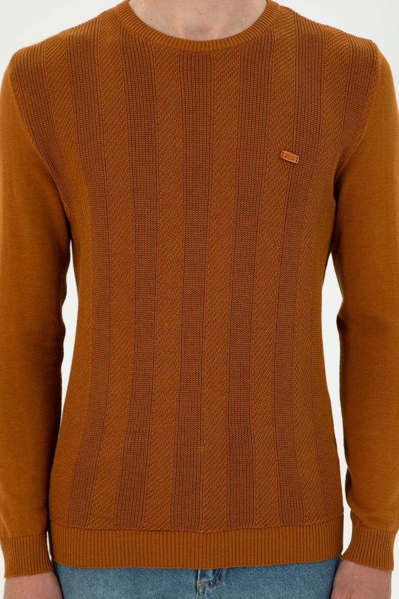 Erkek Slim Fit Bisiklet Yaka Coconut Kazak - 50293042017