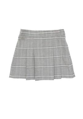 Kız Çocuk Gri Ekose Pileli Dokuma Etek - 50301383005