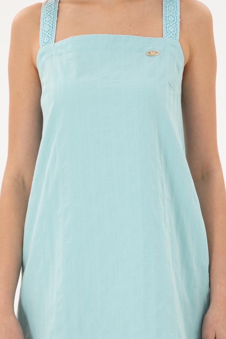 Kadın Su Yeşili Dokuma Elbise - 50280544023