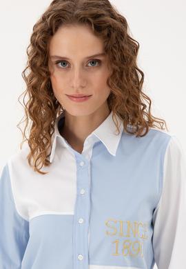 Kadın Açık Mavi Uzun Kollu Gömlek - 50291078005