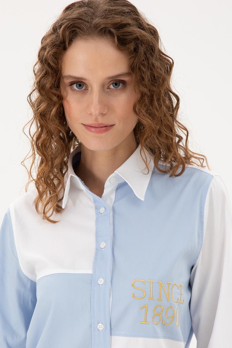 Kadın Açık Mavi Uzun Kollu Gömlek - 50291078005