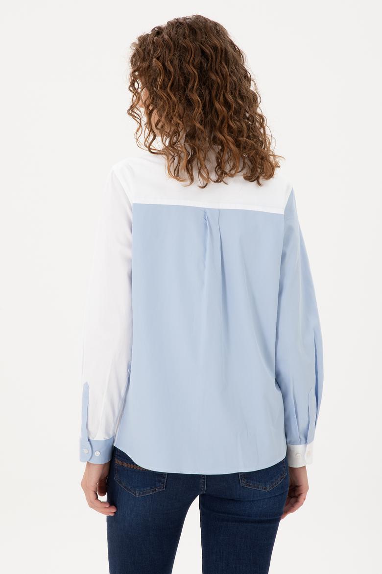 Kadın Açık Mavi Uzun Kollu Gömlek - 50291078005