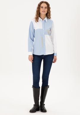 Kadın Açık Mavi Uzun Kollu Gömlek - 50291078005
