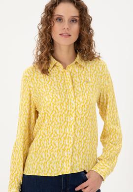 Kadın Sarı Uzun Kollu Gömlek - 50291102021