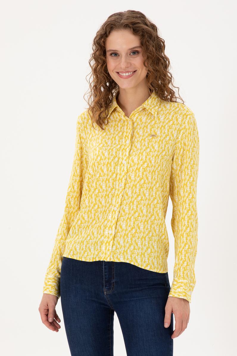 Kadın Sarı Uzun Kollu Gömlek