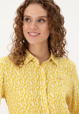 Kadın Sarı Uzun Kollu Gömlek - 50291102021