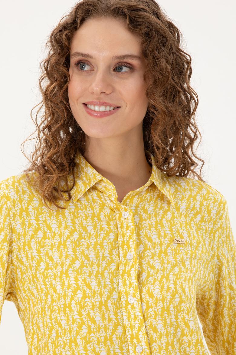 Kadın Sarı Uzun Kollu Gömlek - 50291102021