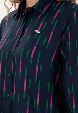 Kadın Lacivert Uzun Kollu Gömlek - 50291103012